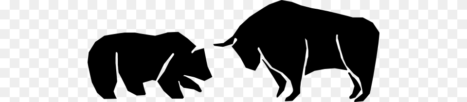 Bear Bull Symbols Clip Art, Silhouette, Stencil, Animal, Mammal Png Image