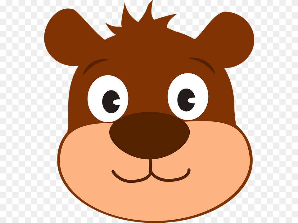 Bear Cartoon Hair Messy Forest Ears Beautiful Cute Bear Face Clipart, Snout, Animal, Cattle, Livestock Free Png