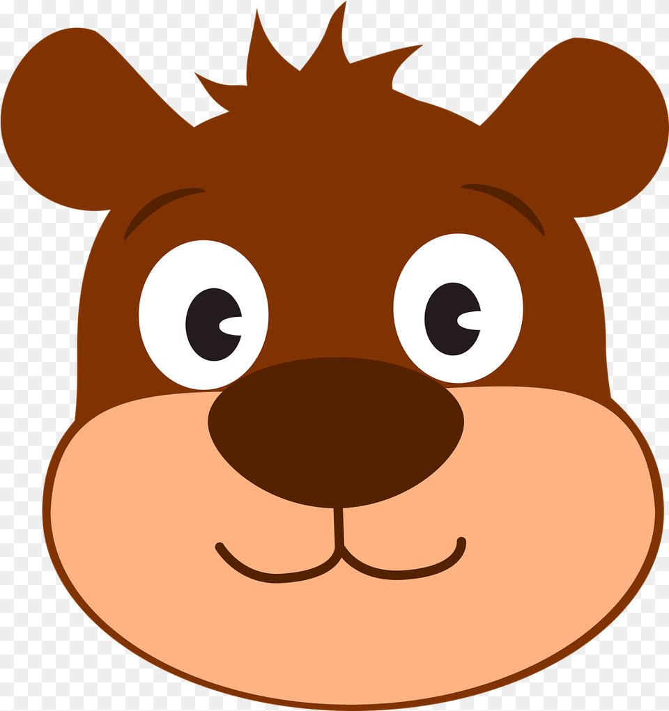 Bear Cartoon Hair Vector Graphic On Pixabay Clipart Bear Face, Snout, Animal, Cattle, Livestock Free Png