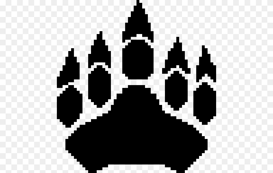 Bear Claw Pixel Art Maker, Gray Free Transparent Png