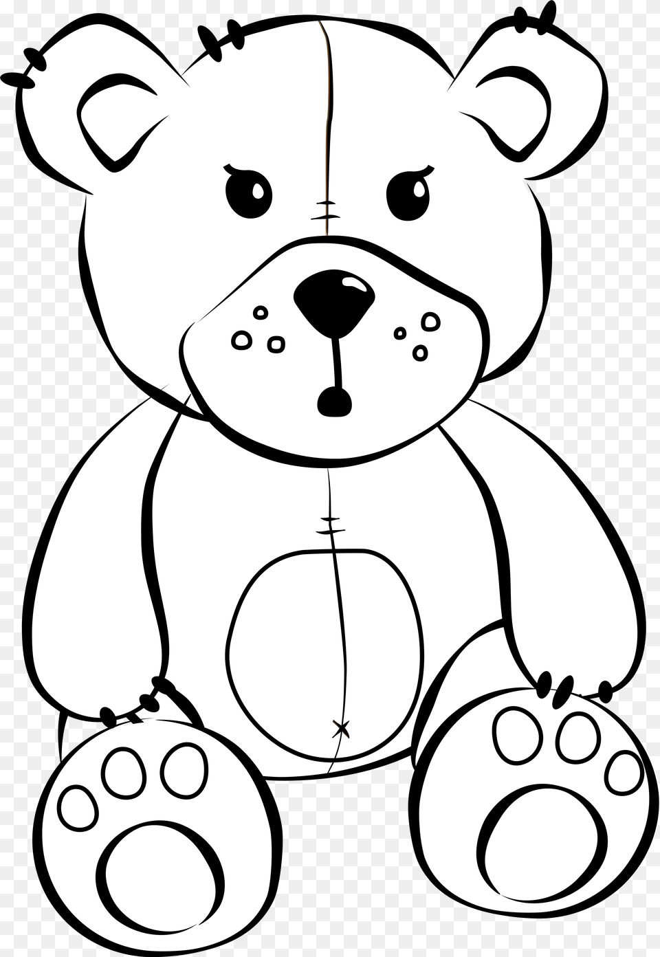 Bear Clipart Angry Bear Cartoon Black And White, Teddy Bear, Toy, Nature, Outdoors Free Transparent Png