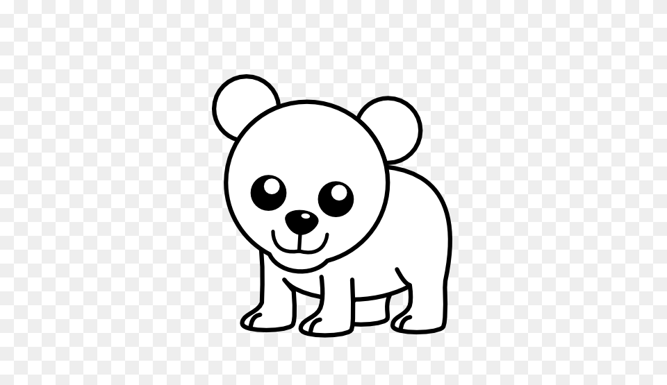 Bear Clipart Black And White, Animal, Mammal, Wildlife Free Transparent Png
