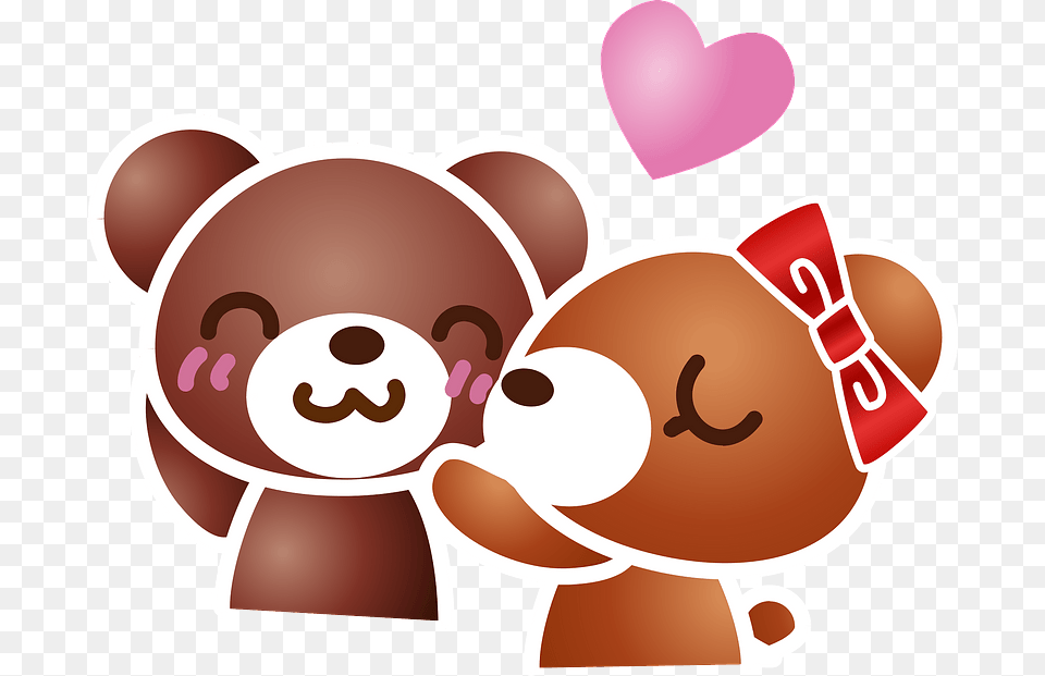 Bear Couple Animal Kiss Clipart, Teddy Bear, Toy Free Transparent Png