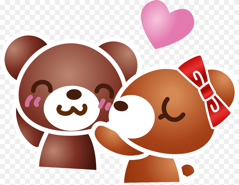 Bear Couple Is Kissing Clipart, Teddy Bear, Toy Png