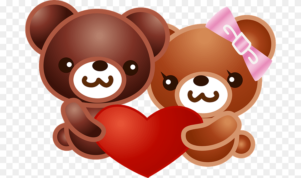 Bear Couple With Heart Clipart, Teddy Bear, Toy Free Png Download
