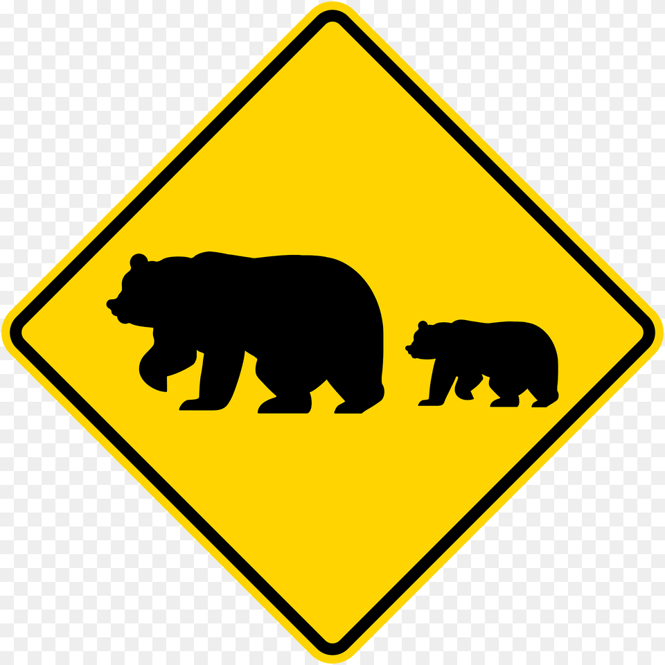 Bear Crossing California Clipart, Animal, Mammal, Sign, Symbol Free Transparent Png