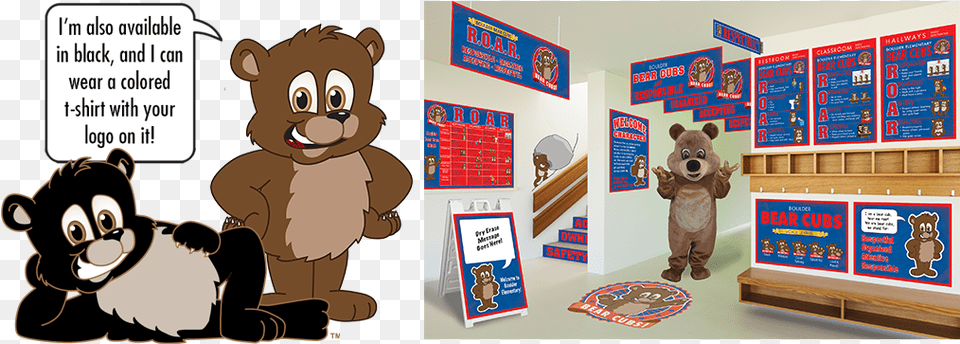 Bear Cub Mascot Wolf Mascot For Elementary School, Wildlife, Mammal, Animal, Poster Png Image