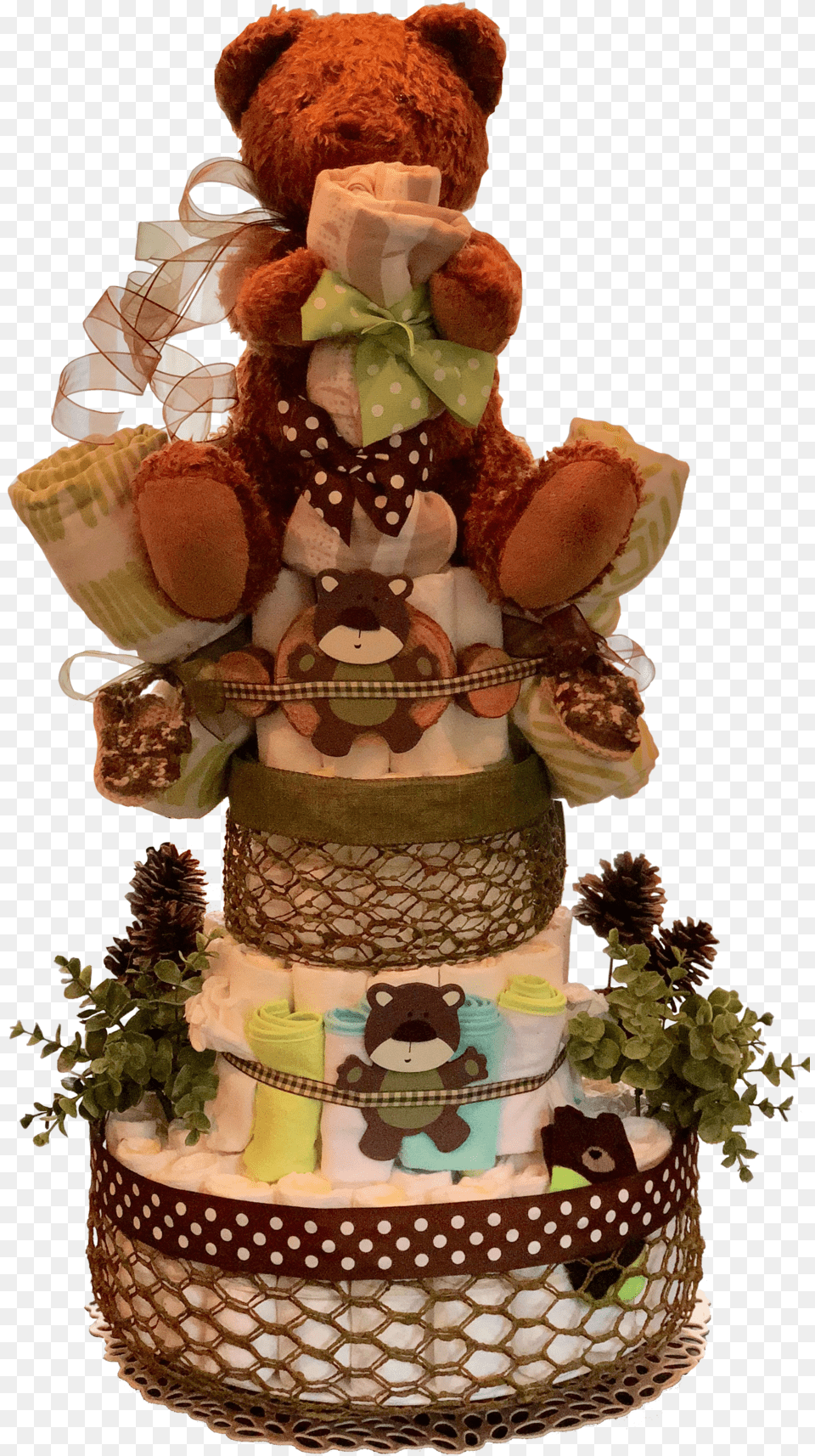Bear Diaper Cake Cake Decorating, Dessert, Food, Birthday Cake, Cream Free Png Download