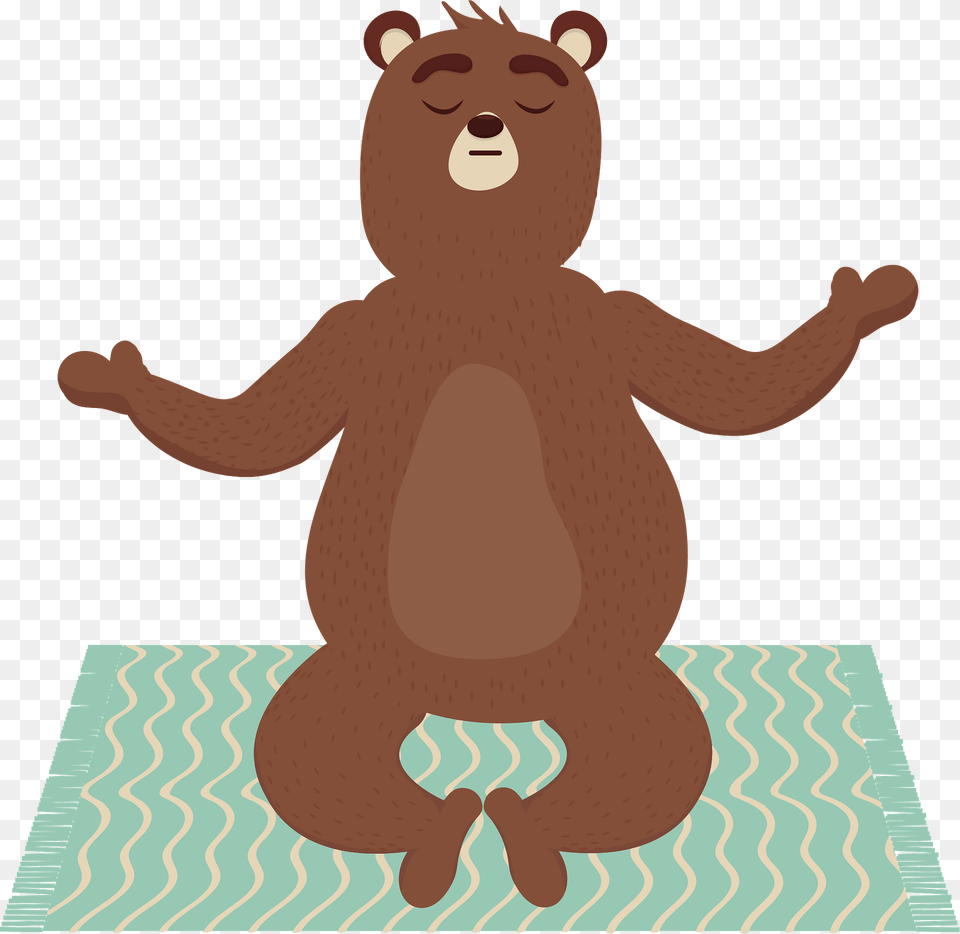 Bear Doing Yoga Clipart, Animal, Mammal, Wildlife, Cartoon Free Transparent Png