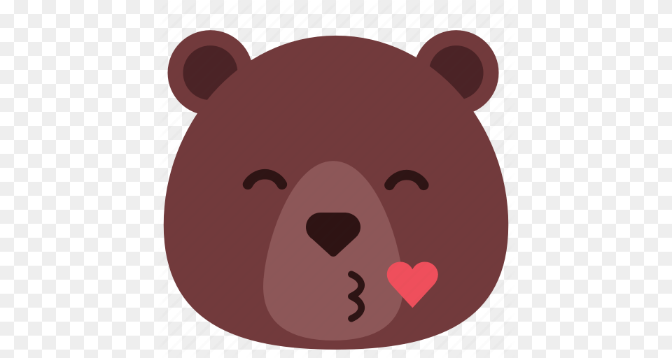 Bear Emoji Emoticon Heart Kiss Bnh M 25, Animal, Mammal, Wildlife, Face Free Transparent Png