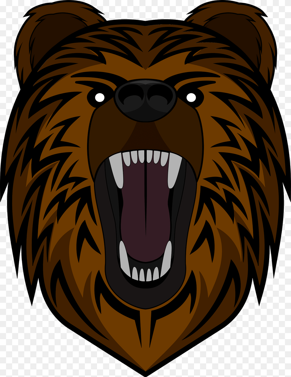 Bear Face With Bared Fangs Clipart, Person, Animal, Brown Bear, Mammal Free Png Download