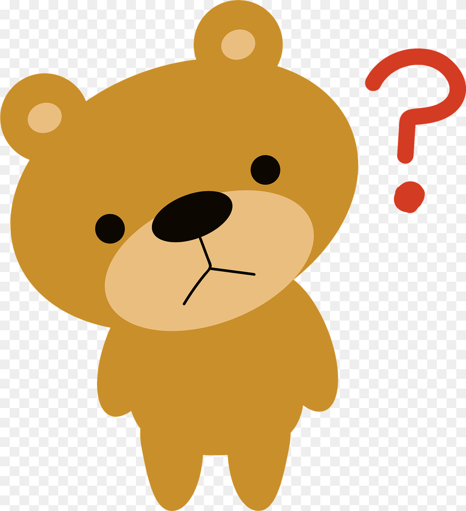 Bear Has A Question Clipart, Animal, Mammal, Wildlife, Toy Png Image