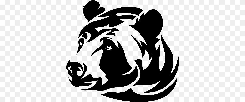 Bear Head Clipart Bear Head Clipart The Arts Bear Head Clipart Black And White, Nature, Night, Outdoors, Astronomy Free Png