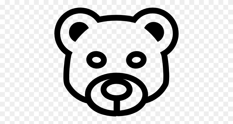 Bear Head Frontal Outline, Stencil, Snout, Animal, Canine Png Image