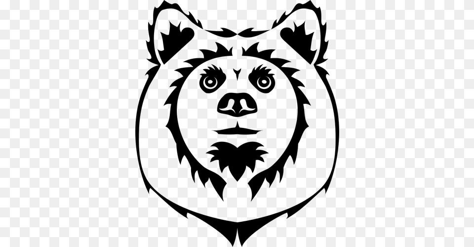 Bear Head Vector Clip Art, Gray Png
