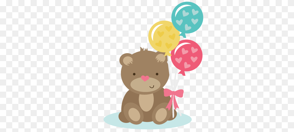 Bear Holding Balloons Svg Files For Scrapbooking Cardmaking Bear With Balloons, Food, Sweets, Balloon Free Png