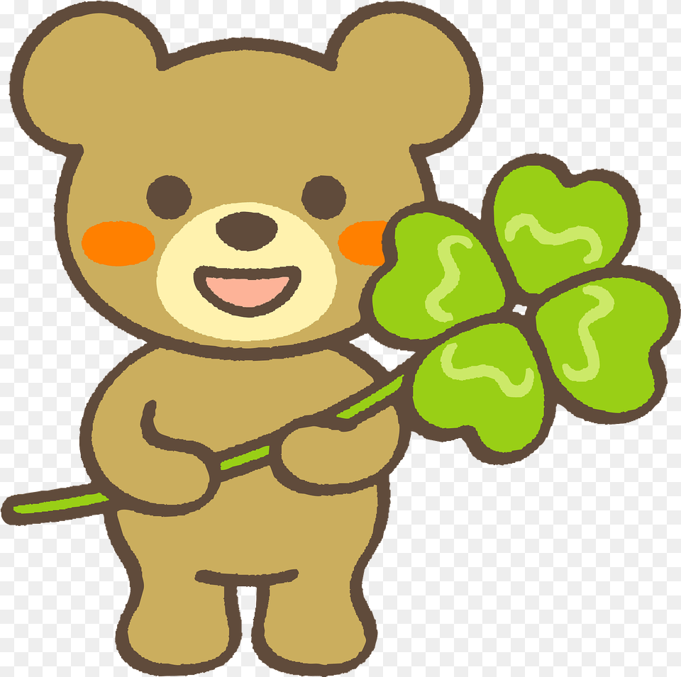 Bear Holding Clover Clipart, Cupid, Teddy Bear, Toy Free Transparent Png