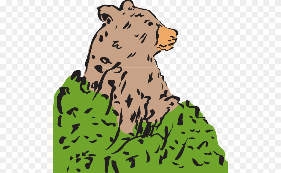 Bear In A Bush Svg Clip Arts Animals Clipart, Grass, Plant, Adult, Female Free Transparent Png