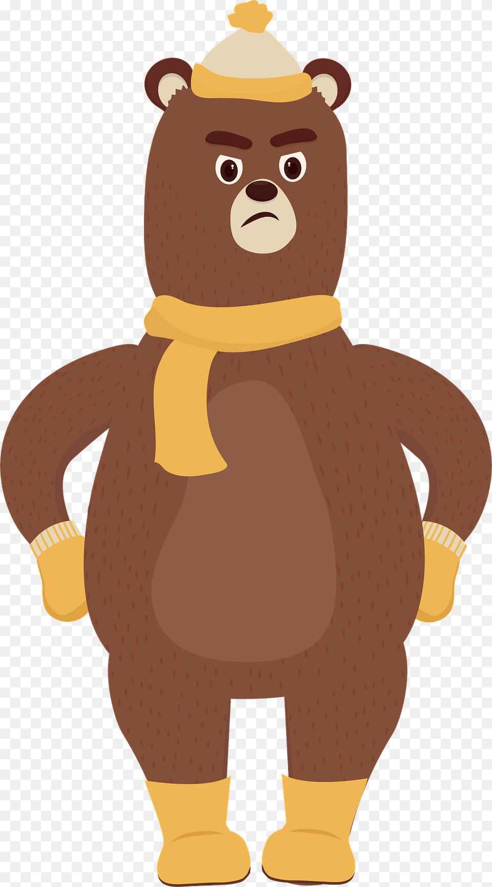 Bear In Winter Cloth Clipart, Baby, Person, Plush, Toy Free Transparent Png