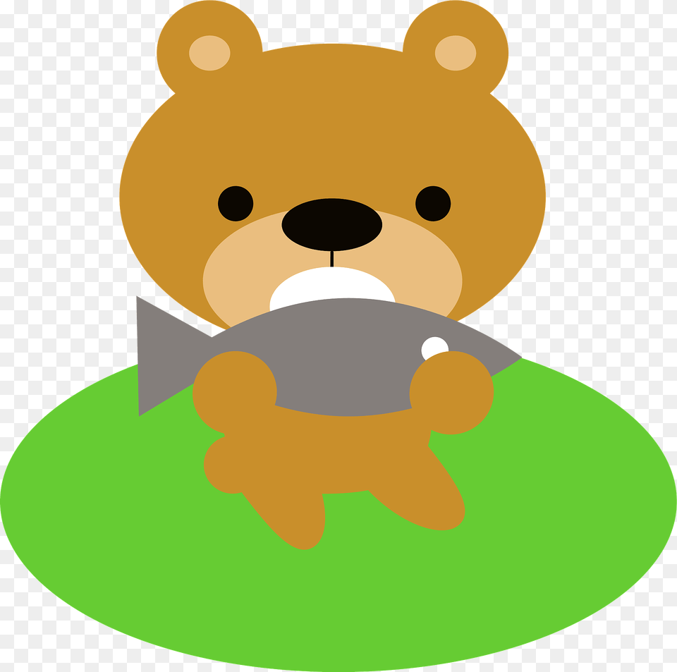 Bear Is Eating Fish Clipart, Toy Png Image