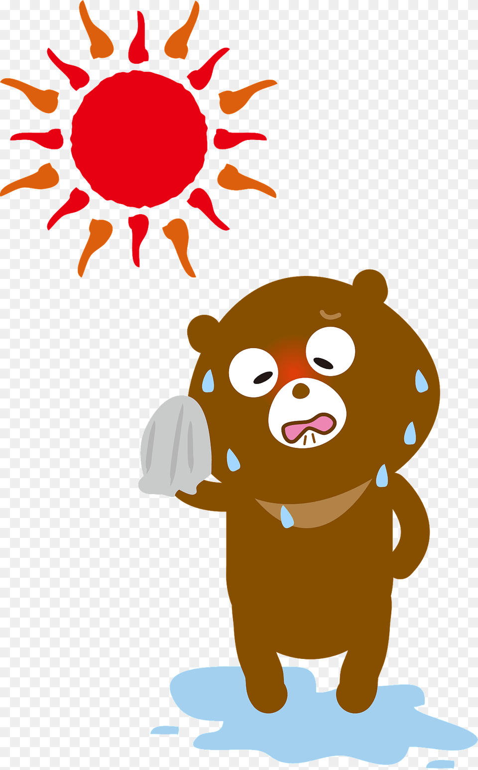Bear Is Hot And Sweaty Clipart, Animal, Mammal, Wildlife, Cartoon Free Transparent Png
