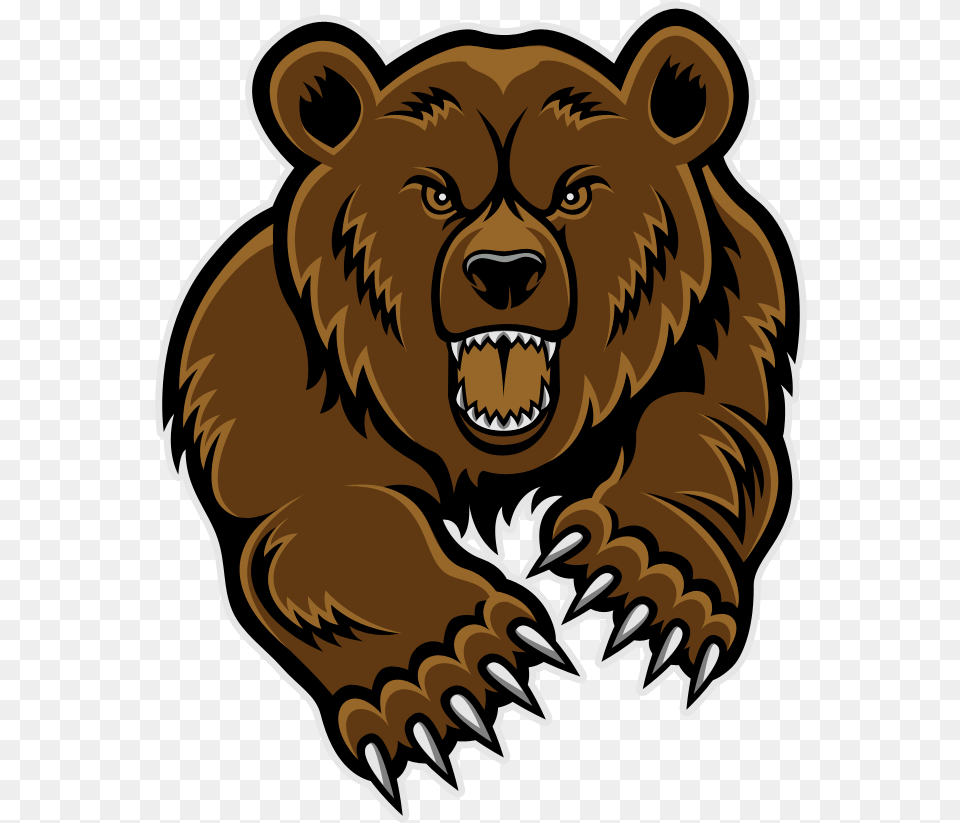 Bear Mascot Clipart Clipartsco Bears Grizzly Bear Head Clip Art, Animal, Mammal, Lion, Wildlife Free Png Download