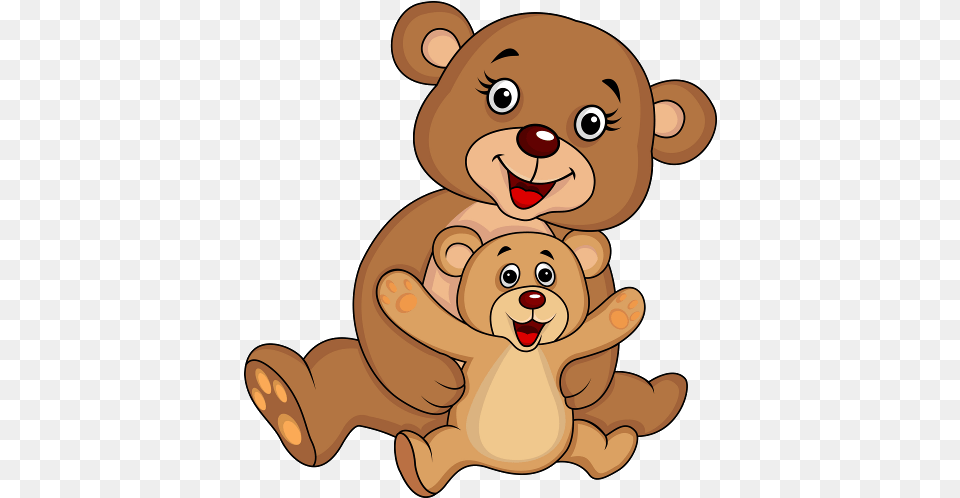 Bear Mother And Baby Cartoon Image Mom And Baby Animal Cartoon, Teddy Bear, Toy, Mammal, Wildlife Free Png Download