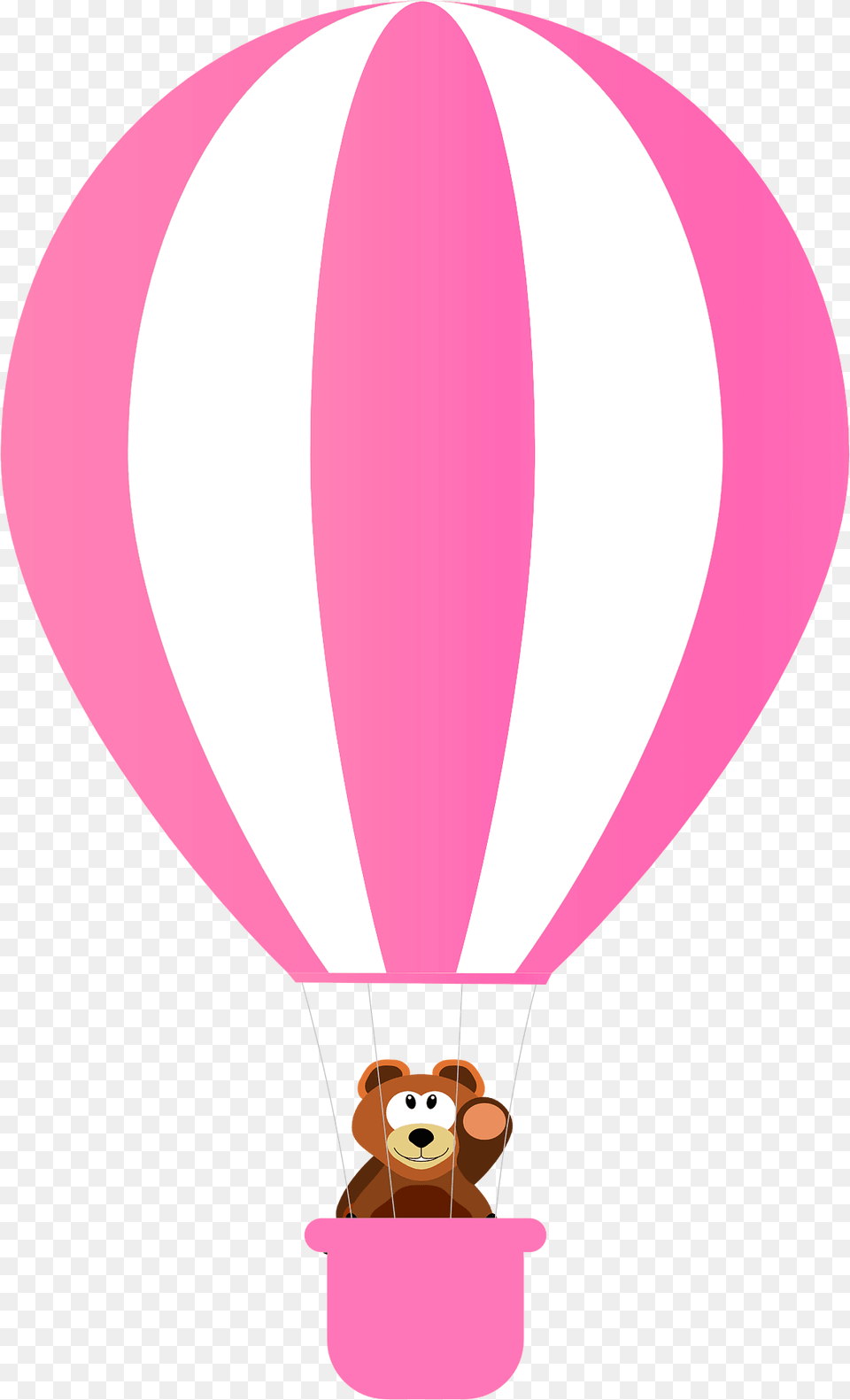 Bear On The Air Balloon Clipart, Aircraft, Transportation, Vehicle, Hot Air Balloon Png Image