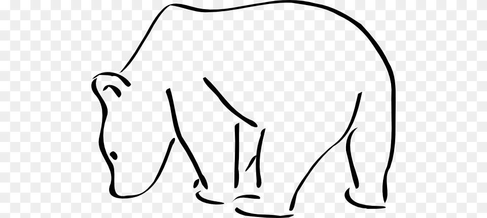 Bear Outline Clip Art, Animal, Wildlife, Mammal Free Png Download