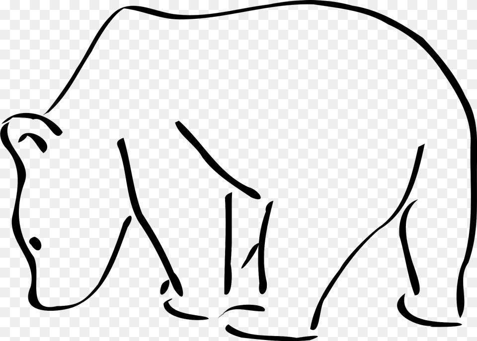 Bear Outline Clipart, Animal, Elephant, Mammal, Wildlife Free Transparent Png