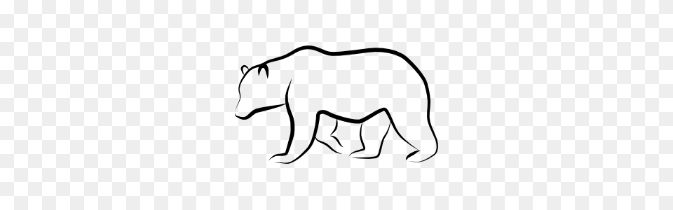 Bear Outline Sticker, Stencil, Animal, Wildlife Free Png Download