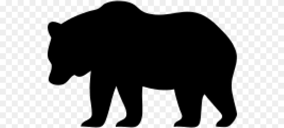 Bear Outline Vector, Gray Png