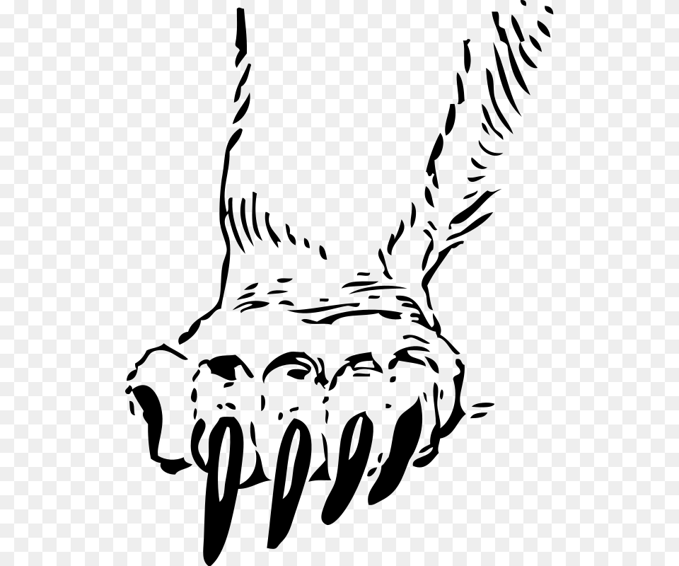Bear Paw Clip Art, Gray Png Image