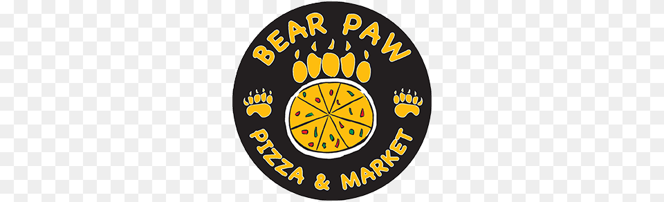 Bear Paw Pizza And Market, Logo, Text, Disk, Symbol Free Png Download