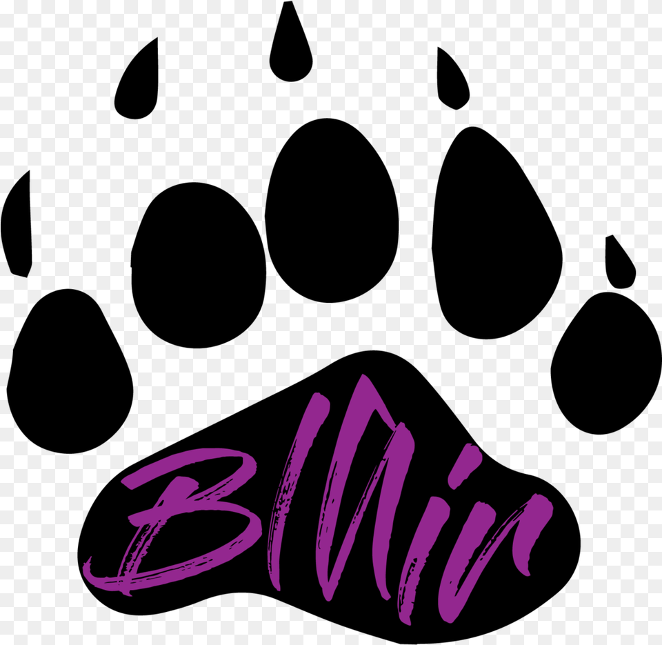 Bear Paw Print Download Running With The Bears Logo, Handwriting, Text, Purple Free Png