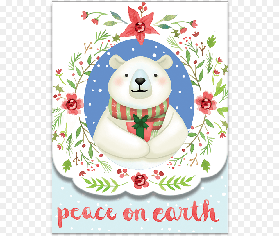Bear Peace On Earth Pocket Note Pad Molly Amp Rex Note Holiday Pocket Pad Bear Wreath, Mail, Envelope, Greeting Card, Pattern Free Png Download