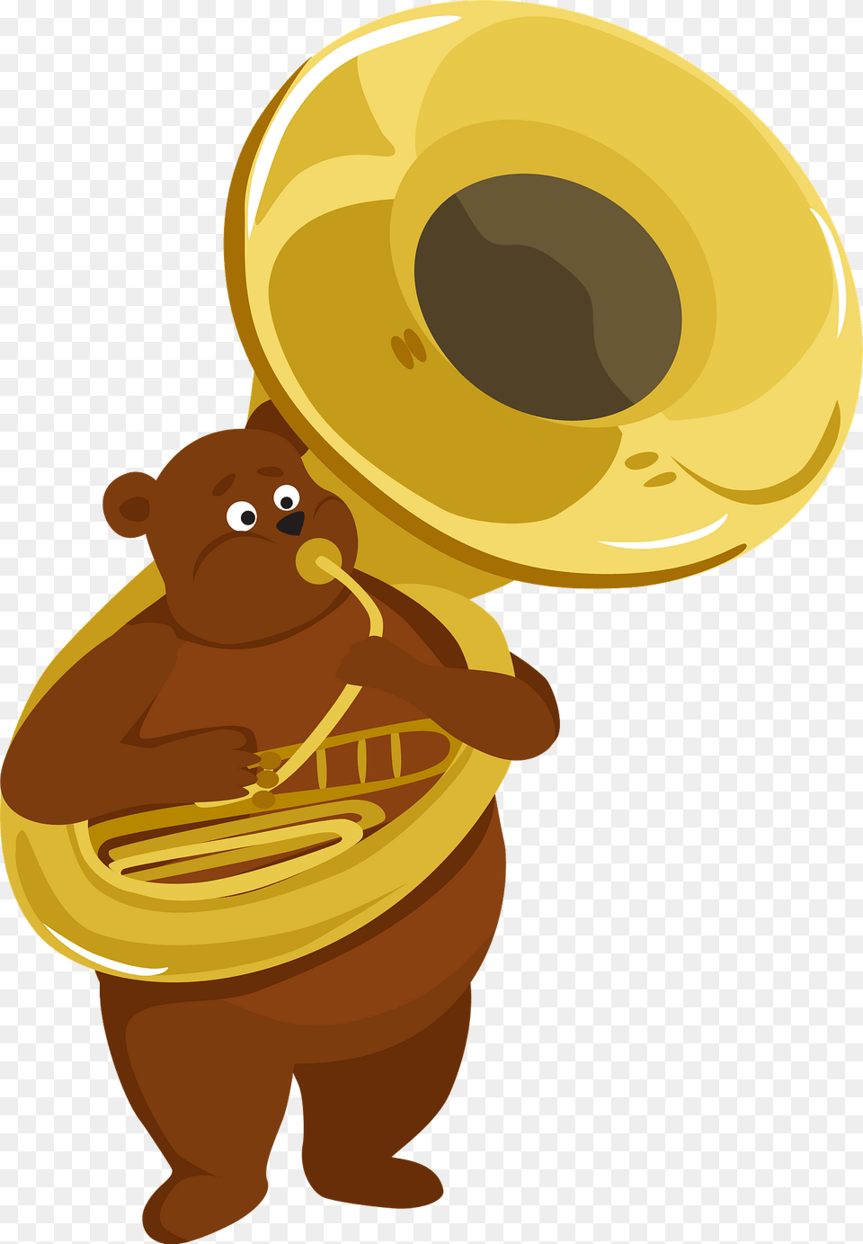 Bear Playing Sousaphone Clipart, Brass Section, Horn, Musical Instrument, Tuba Png Image