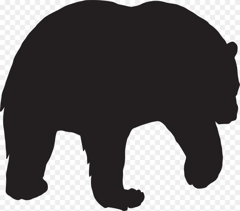 Bear Silhouette, Animal, Wildlife, Mammal, Baby Free Png
