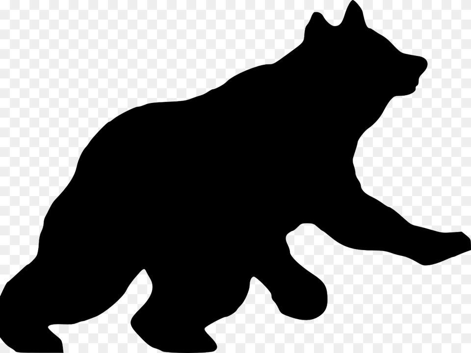 Bear Silhouette Grizzly Picture Native American Bear Symbolism, Gray Free Png Download
