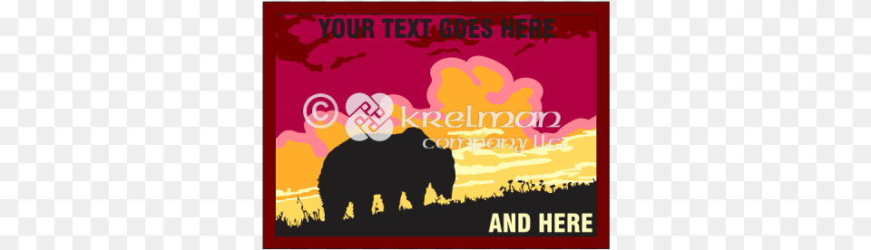 Bear Silhouetted Against Purple Sky Silhouette, Advertisement, Poster, Animal, Mammal Free Png