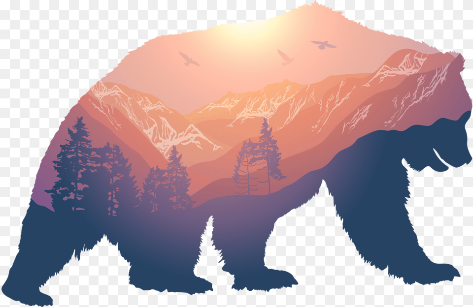 Bear Web Wildlife Concept, Nature, Mountain, Mountain Range, Peak Png