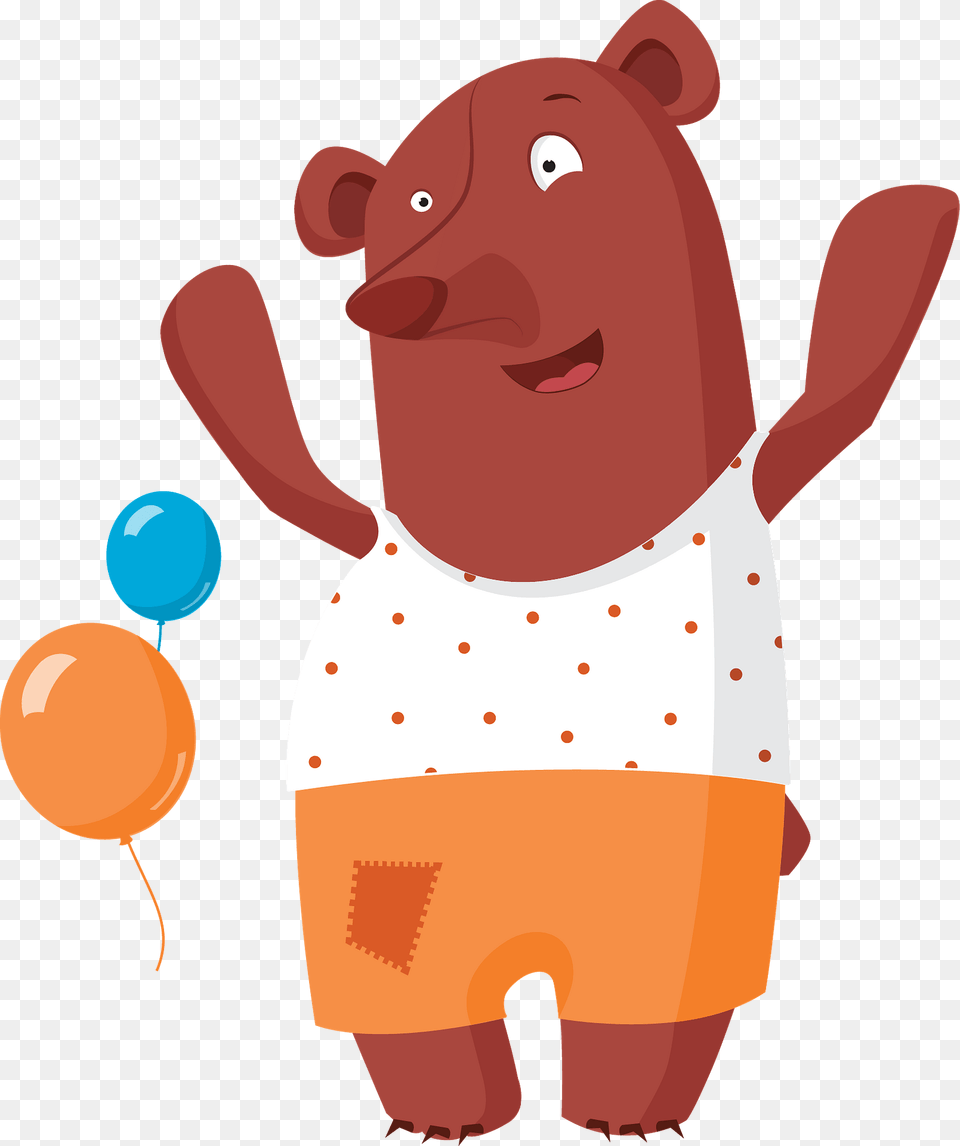 Bear With Balloons Clipart, Balloon, Animal, Mammal, Wildlife Png