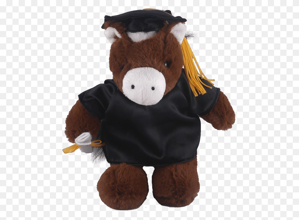 Bear With Me Plush Horse With Personalized Black Graduation, Toy, Teddy Bear Png Image