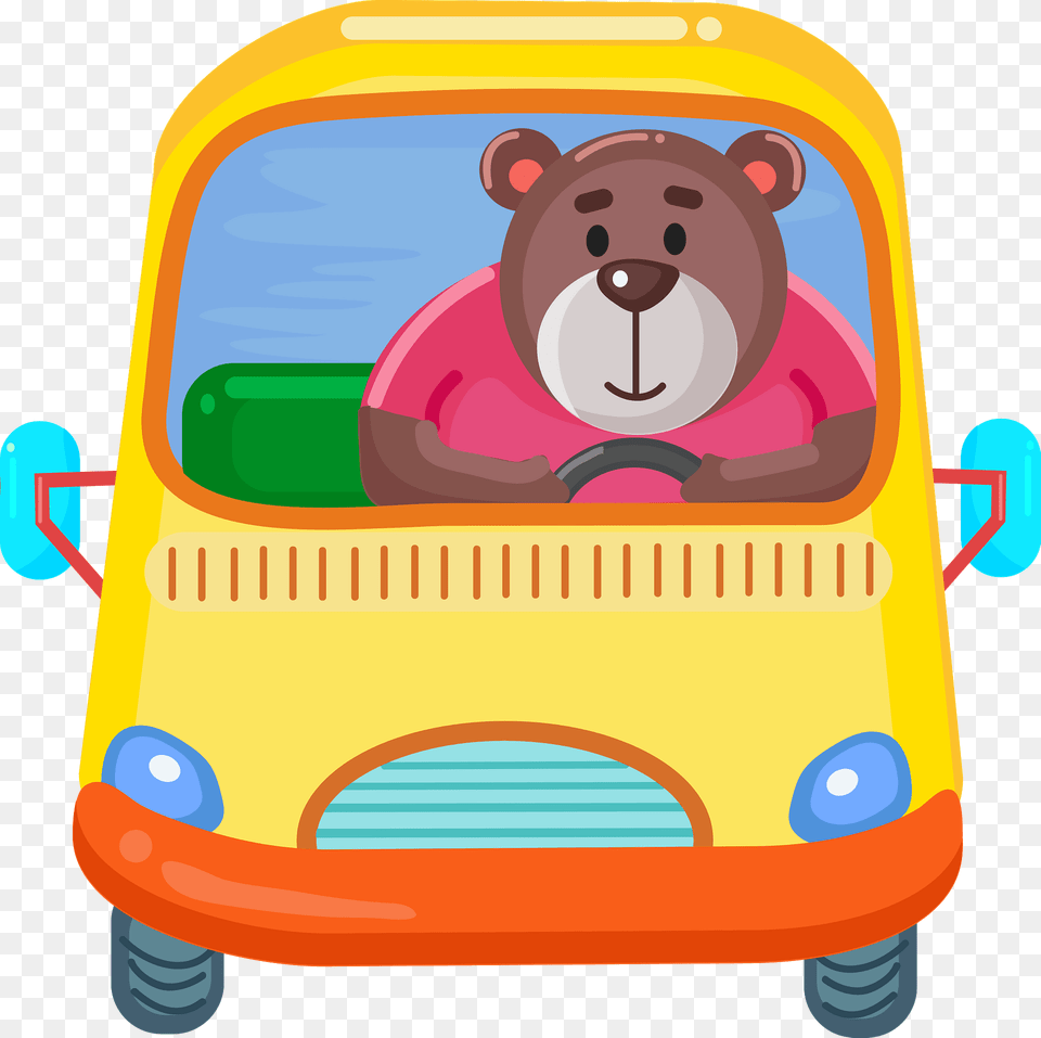Bear With The Bus Clipart, Animal, Mammal, Wildlife, Indoors Png