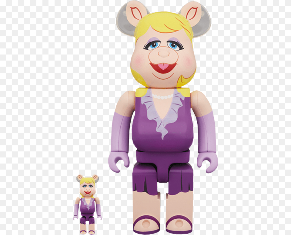Bearbrick Miss Piggy 100 And 400 Collectible Set Miss Piggy, Baby, Person, Face, Head Png Image