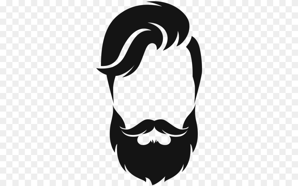 Beard, Face, Head, Person, Stencil Free Png