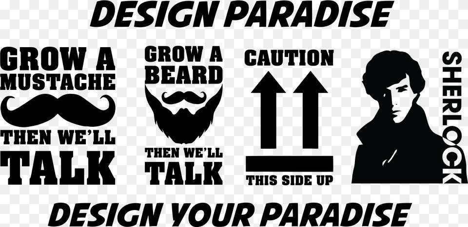 Beard, Silhouette, Person, Face, Head Free Png Download