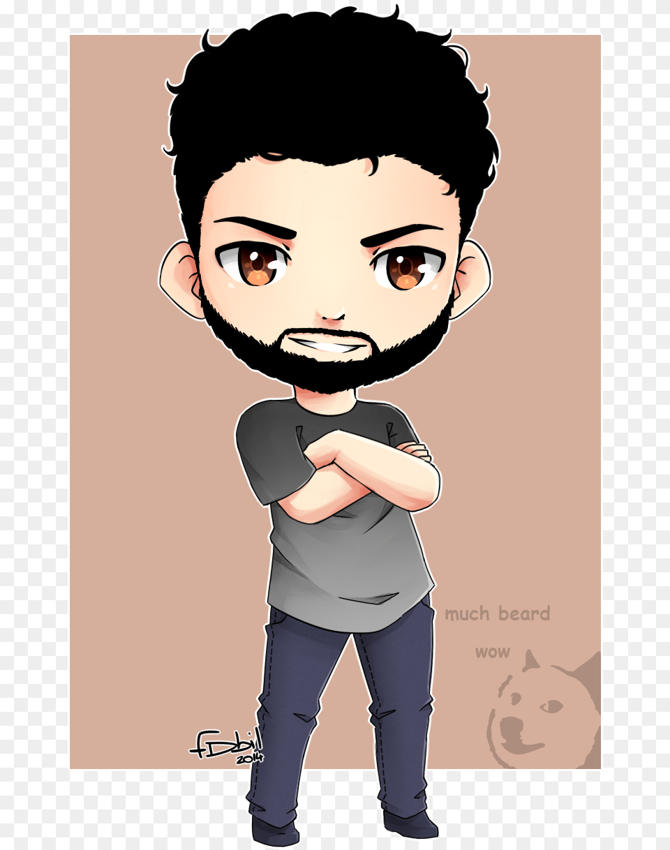 Beard Clipart Boy On Much Giofd Much By Cute Anime With Beard, Book, Comics, Publication, Baby Free Png