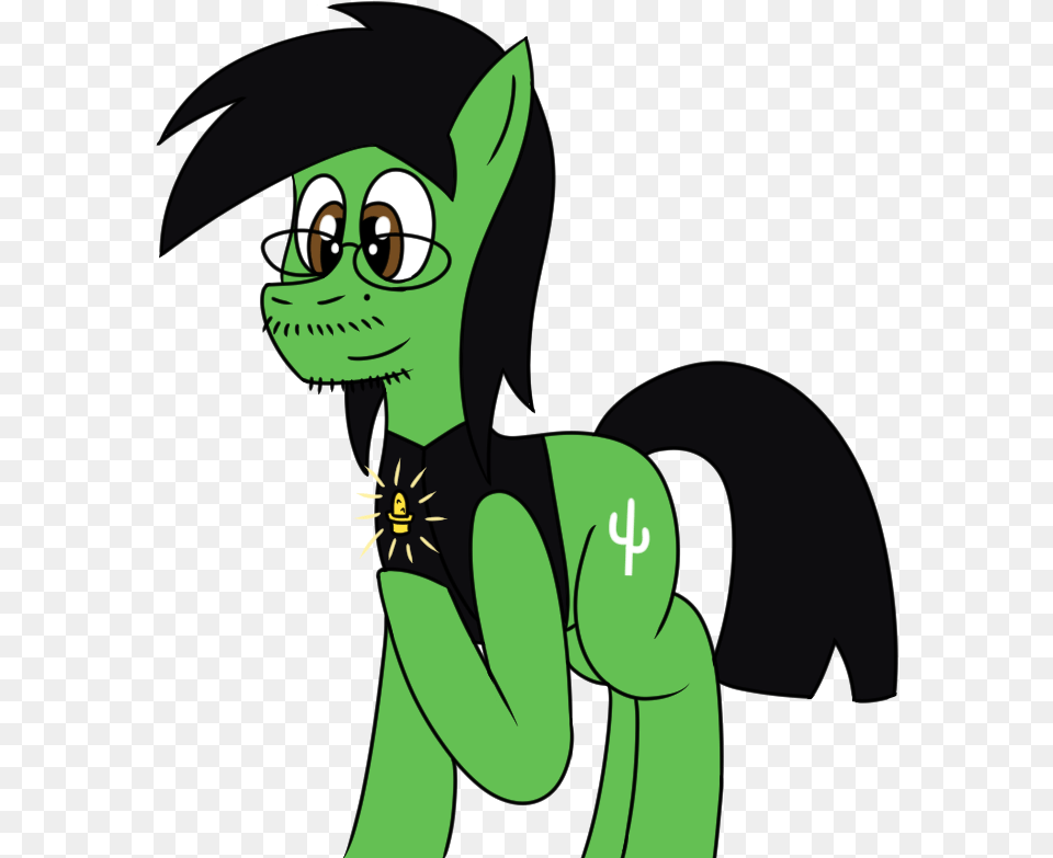 Beard Earth Pony Glasses Moustache Oc Cartoon, Green, Adult, Female, Person Png Image