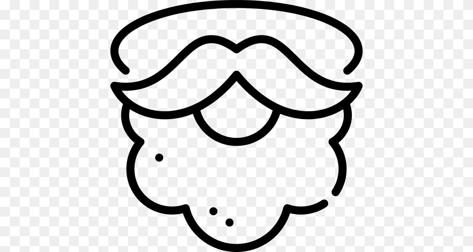 Beard Icon, Gray Png Image